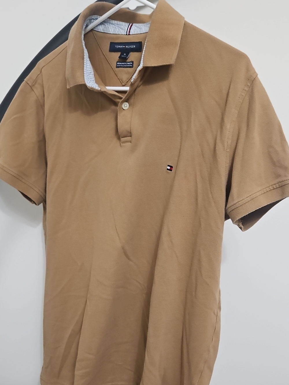 Tommy Hilfiger Men's Polo Shirt in Tan